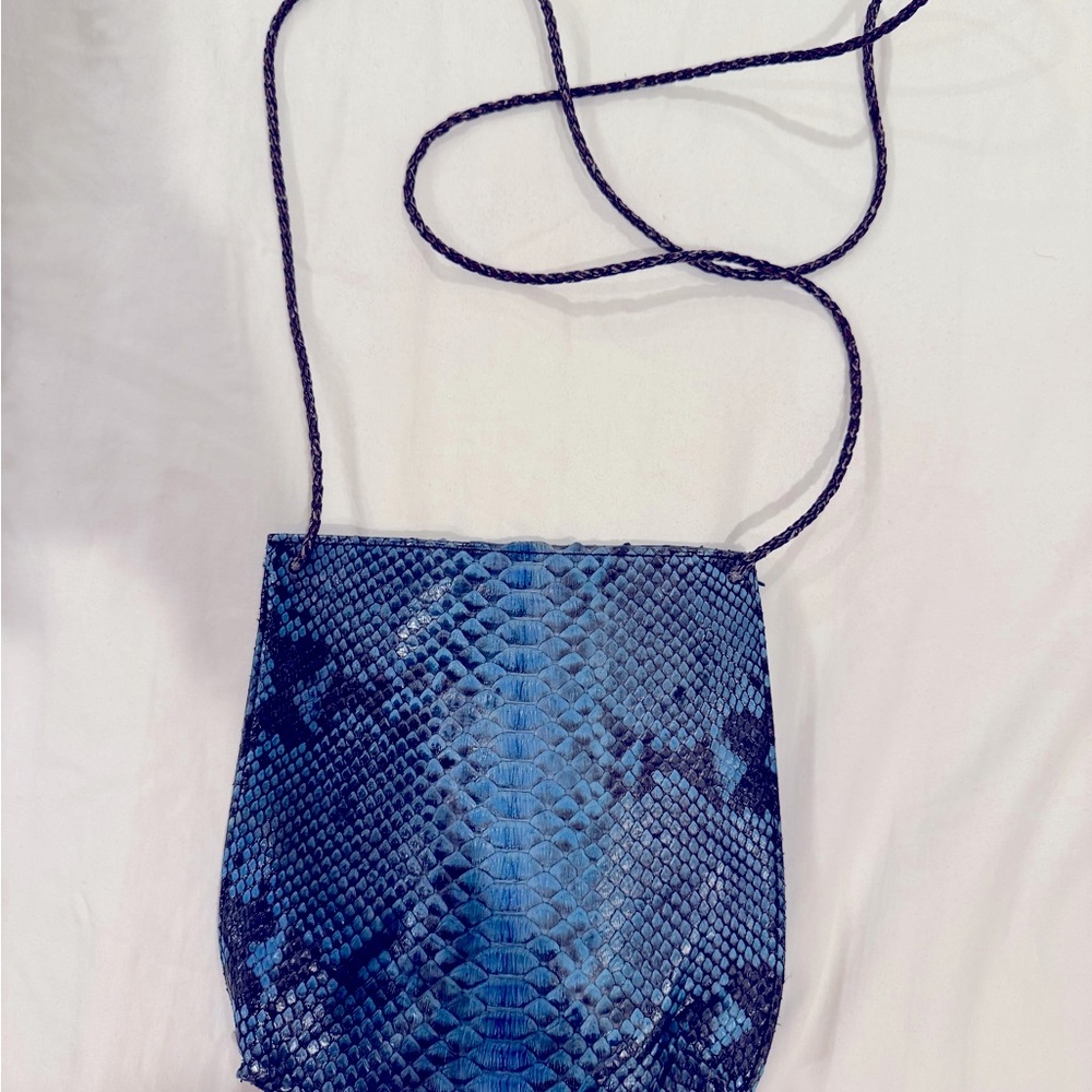 Blue and Black Snakeskin Crossbody Bag by Gabag.Co